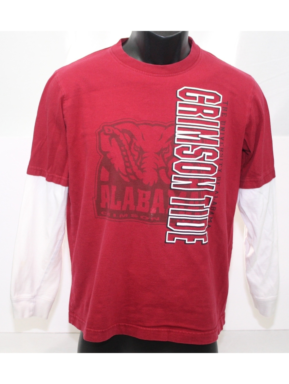 Vintage Alabama Crimson Tide Gear For Sports 2-Tone Long Sleeve T Shirt Youth XL